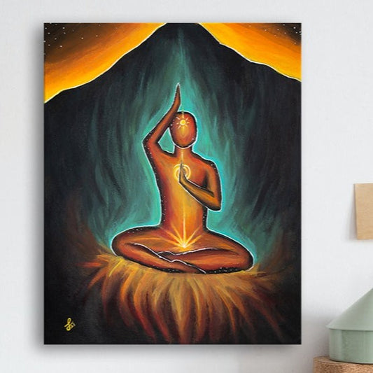 Masculine Rising 8x10" Original • Spiritual man acrylic painting on canvas • Divine Masculine • chakra balancing • higher self • yang power