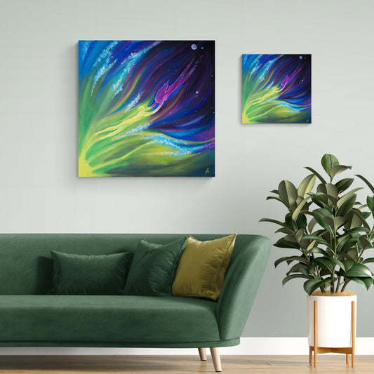 Soulmate Art, Spiritual Painting, Chakra art, Fantasy, Surreal and Romantic gift, Acrylic painting on canvas