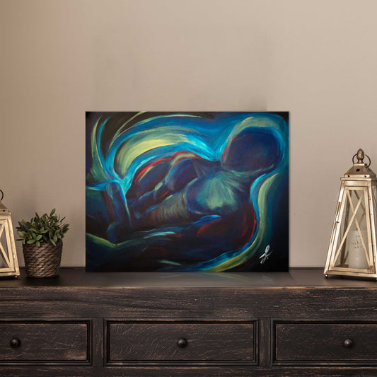 Masculine Energy from the Universe - Original Glow in the Dark Painting