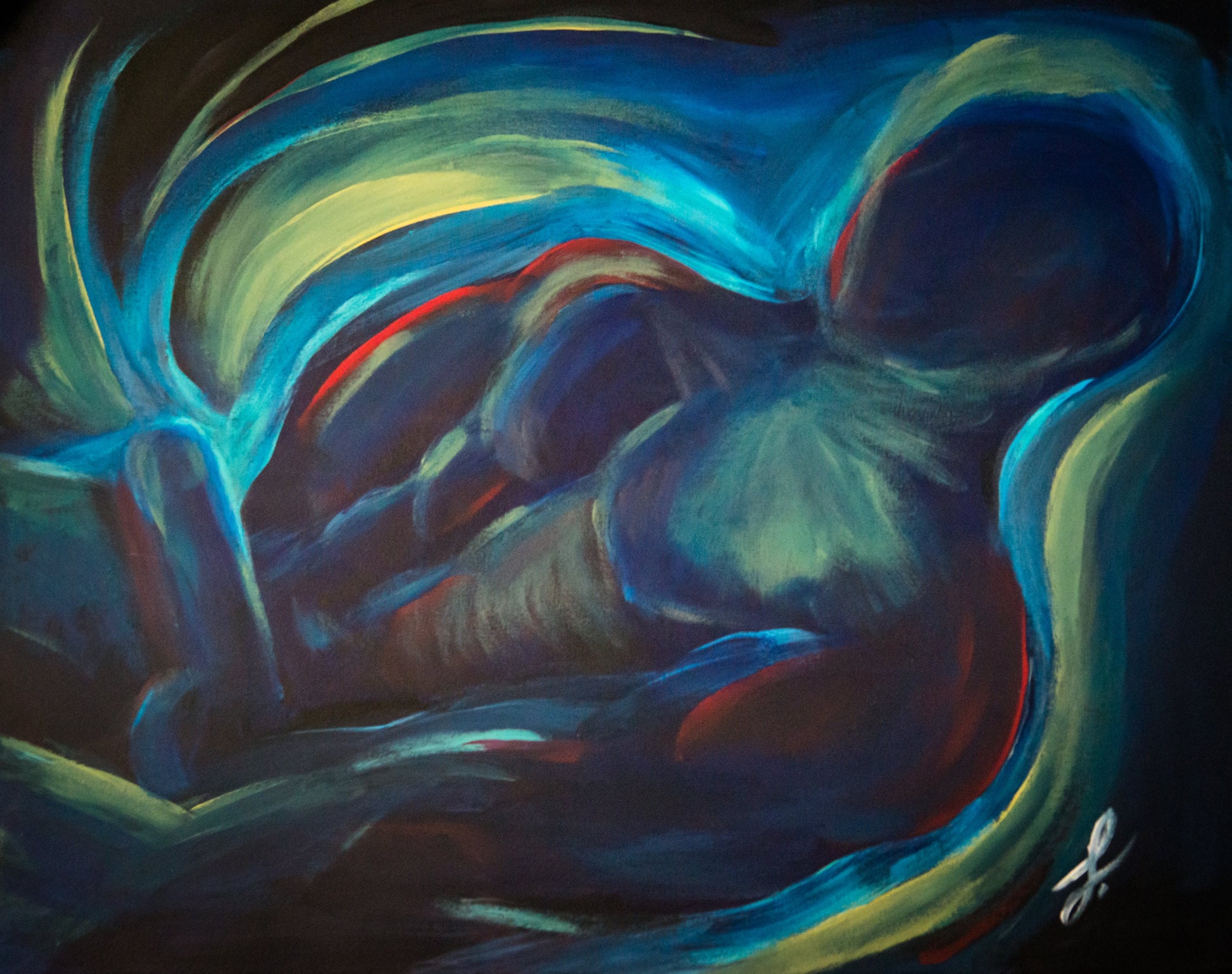 Original acrylic painting on canvas, Sensual, Aphrodisiac art, masculine energy, male nudity