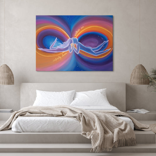 Soulmate Art, Infinity couple, Spiritual Painting, Chakra art, Fantasy, Twin Flames Reunion, Surreal and Romantic gift, Acrylic painting on canvas